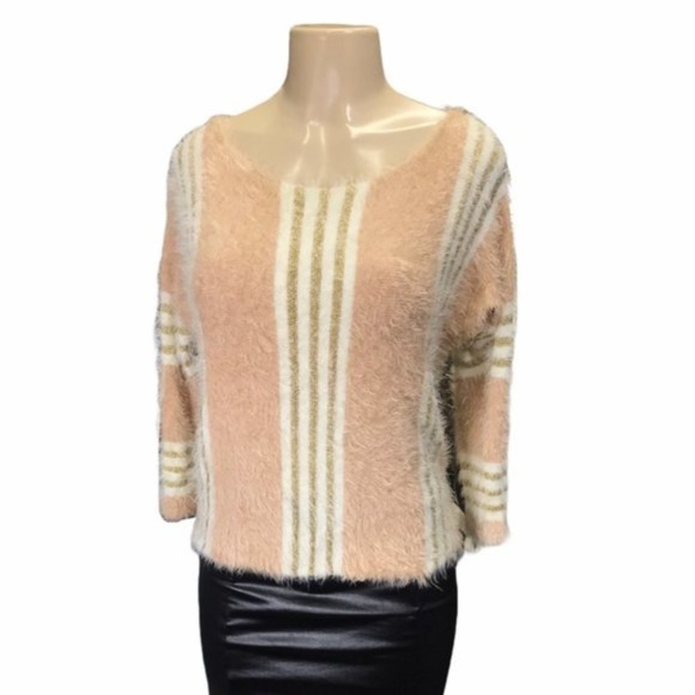 Bebe Striped Baby Soft Eyelash Sweater